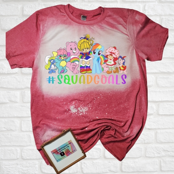 Squad Goals 80s - 90s Cartoons - Bleached Tee - Picture 4 of 4